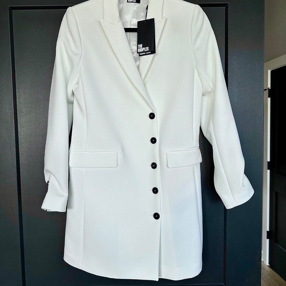 🤍✨ NWT The Kooples White Blazer Mini Dress | Asymmetric Button | Retail $575! - Picture 5 of 9
